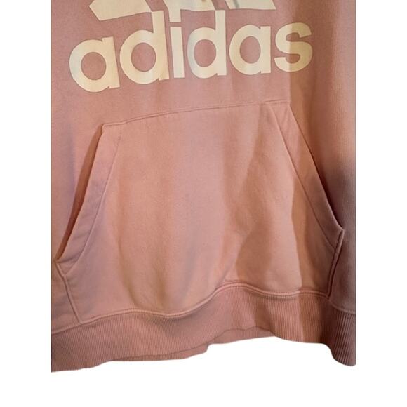 Adidas Pink Long Sleeve Cotton Hooded Casual Pullover Sweatshirt Women Sz S - Picture 3 of 10